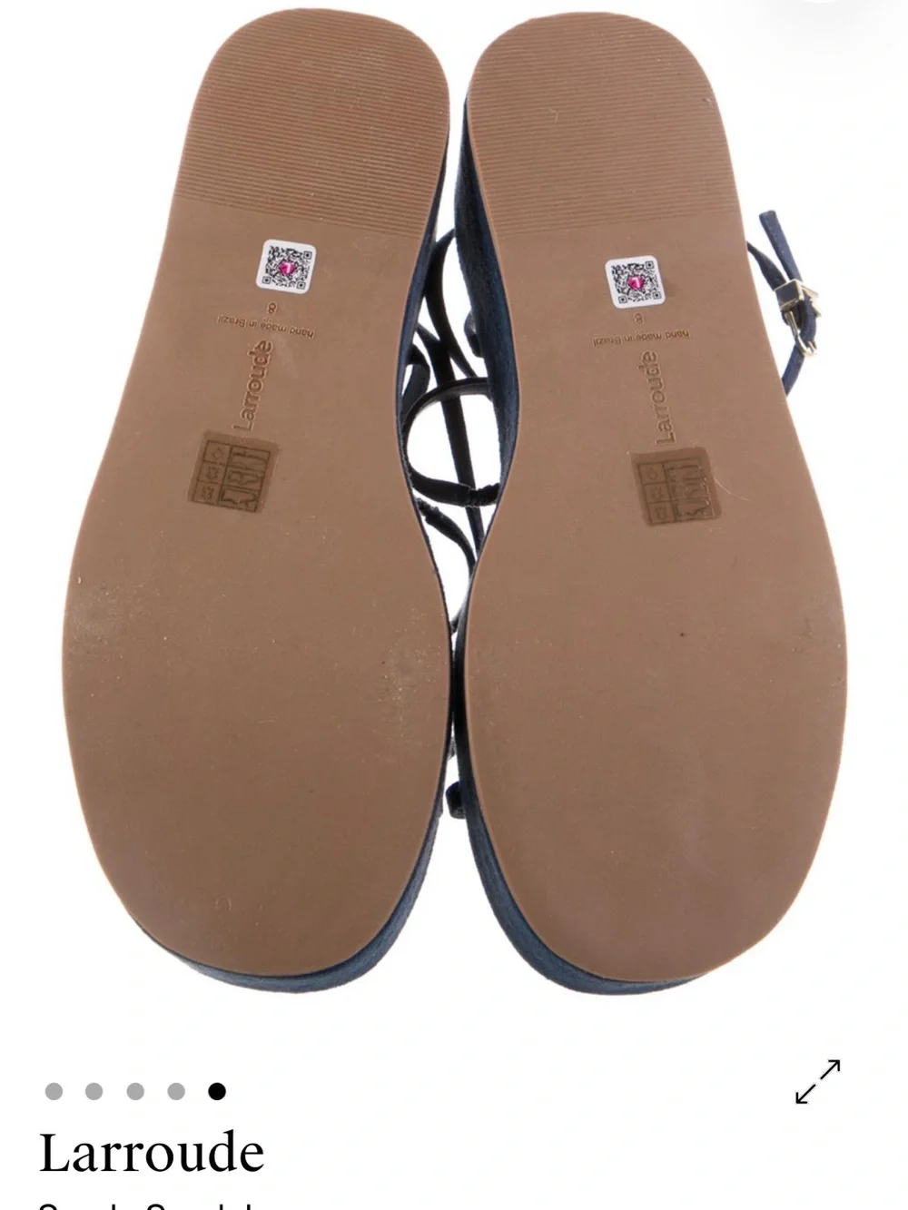 Larroude Navy Suede Strappy Platform Sandals